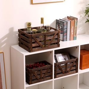 Caissons de rangement modernes en bois poli, emboîtables, pour l'aménagement et l'organisation de maisons rustiques – Ensemble de caisses écologiques et durables - Product Image 4