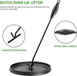 Geling khéo léo sản xuất gang osfe cảm ứng nồi đồ nấu nướng nhà bếp thiết lập thời trang màu đen nấu ăn thiết bị Chảo thiết lập - Product Image 3