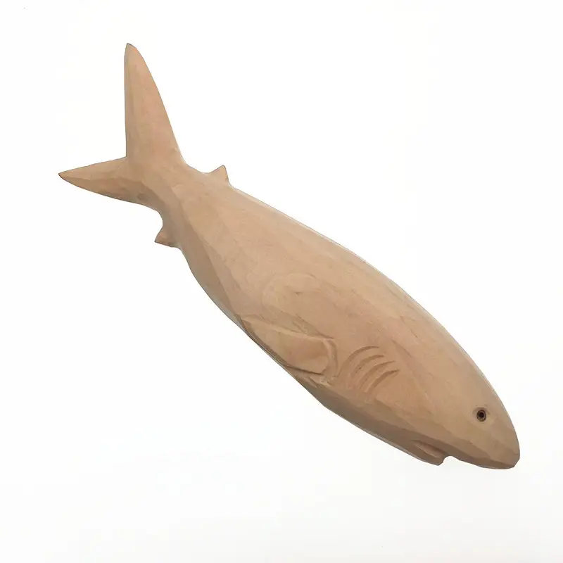동물 로그 색상 손으로 조각 목조 가정 장식 고래 상어 공예