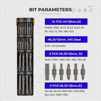Juego de Destornilladores Eléctricos Inalámbricos de 3.7V, 33 Puntas Magnéticas, 5Nm, 1500mAh Recargables con Luz LED, Kit de Reparación de Precisión