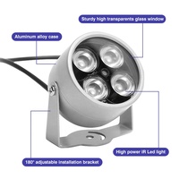 850nm 940nm 30 grados IR iluminador DC12V para visión nocturna, exterior IP65 impermeable LED luz infrarroja para cámara de seguridad CCTV