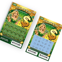 Carte de loterie à gratter personnalisée en gros, style jeu, double prix, impression numérique, numéro de loterie, carte de loterie à gratter