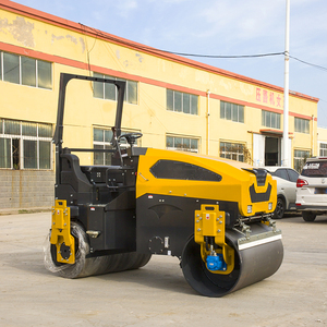 Road máy móc 3 tấn 3000kg Mini Đôi bánh xe thép rung Con lăn nhỏ đôi trống đường lăn để bán - Product Image 1