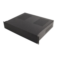 Boîtier de contrôle en aluminium 2U 19 pouces pour montage en rack, noir anodisé, norme EIA, alimentation, baies de disques durs, matrice vidéo 350 IP54