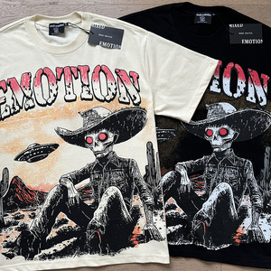 T-shirts imprimés en coton 100% de haute qualité, streetwear Y2K, coupe régulière, vêtements pour hommes, émotion mixte - Product Image 5