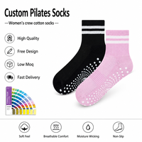Échantillon Gratuit : Chaussettes de Pilates Personnalisées pour Femmes avec Impression Numérique, Chaussettes de Yoga Antidérapantes, Chaussons de Ballet pour Exercices de Barre