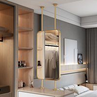 Miroir suspendu rectangulaire moderne en bois avec illuminant tactile pour HomeStay Hotel Salle de bain Laque Panneau de porte Traitement