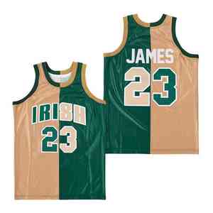 Street Basketball Jersey Embroidery Stitched Sublimation US Size Irish Los Angeles Artesia Black Red Men Breathable Uniform - Product Image 6