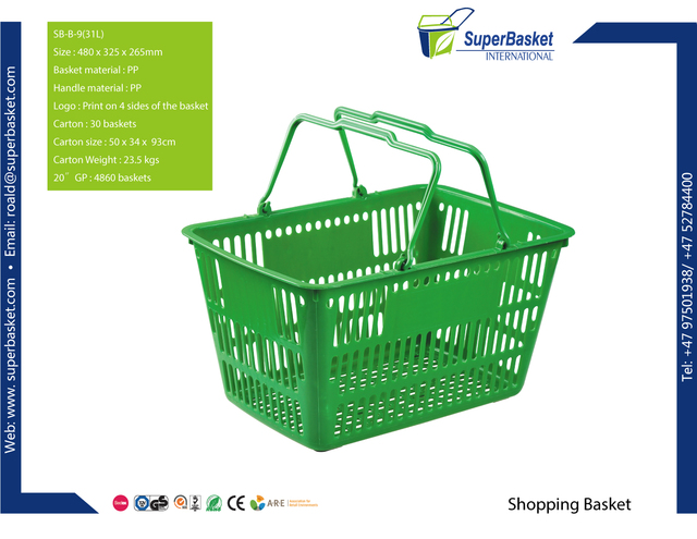 Highbright Plastic Hollow Out Plastic Handheld Shopping Basket Multi-color Optional for Supermarket & Grocery Store