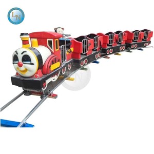 Train électrique miniature pour enfants, manèges sur rail pour aire de jeux extérieure, équipement de parc d'attractions, acier et <span class=keywords><strong>PVC</strong></span>, capacité 100-500 kg - Product Image 5