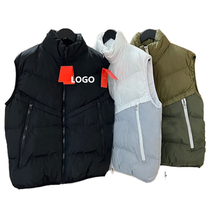 Chalecos sin mangas gruesos y cálidos para hombre al por mayor, chaquetas de talla grande con logotipo personalizado, cremallera informal, poliéster de moda para invierno - Product Image 1