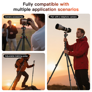 COMAN KX3939MINI V1 Aluminum <strong>Camera</strong> <strong>Tripod</strong> Detachable Monopod Horizontal Video <strong>Tripod</strong> With Fluid Head 1810mm - Product Image 6