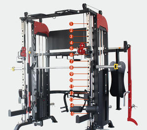 Machine Smith Commerciale |   Équipement de musculation multifonctionnel pour la maison avec rack à squats intégré et système de croisement de câbles - Product Image 3
