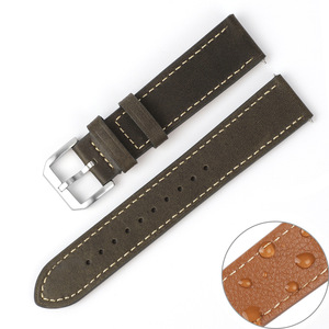Nouveau bracelet en cuir <span class=keywords><strong>de</strong></span> vachette pleine fleur Mad Horse 20/22 mm avec attaches à ressort, en stock - Product Image 2