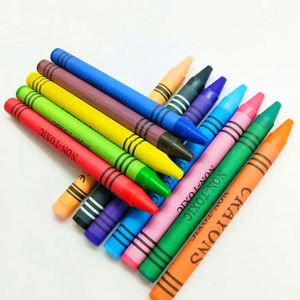 Crayons de cire colorés personnalisés non toxiques pour enfants, ensemble de crayons de dessin promotionnels - Product Image 1