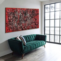 Peintures à l'huile de style Jackson Pollock, art sur toile, art coloré, rêves en fleurs, décoration moderne, décoration murale artisanale