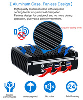 Mini pare-feu sans ventilateur tout en aluminium 8e génération Intel I3-8130U 6xGigabit LAN I210-AT DDR4 2400 MSATA -20~60°C pour serveur réseau PC