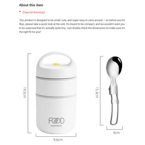 Boîte à Déjeuner Isotherme Sous Vide en Acier Inoxydable avec Sac <span class=keywords><strong>Repas</strong></span> Isolé, <span class=keywords><strong>Chauffe</strong></span>-Plat, Tasse à Soupe, Conteneurs Bento pour Enfants et Adultes - Product Image 2
