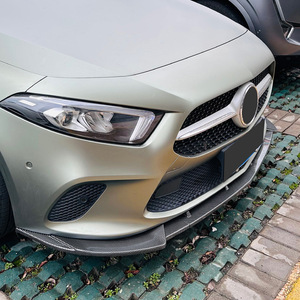 Amp-Z Front <b>Lip</b> <b>Splitter</b> Carbon Fiber Texture Matte Finish For Mercedes-Benz A-Class W177 V177 2018-2022 - Product Image 1