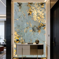 Panneau mural décoratif translucide en acrylique effet marbre, imitation pierre artificielle, lumineux, résistant à l'humidité, aspect albâtre transparent