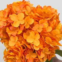 Bouquet d'hortensias artificiels jaunes à 5 têtes, fleurs artificielles en soie et plastique pour la décoration de la maison et des mariages