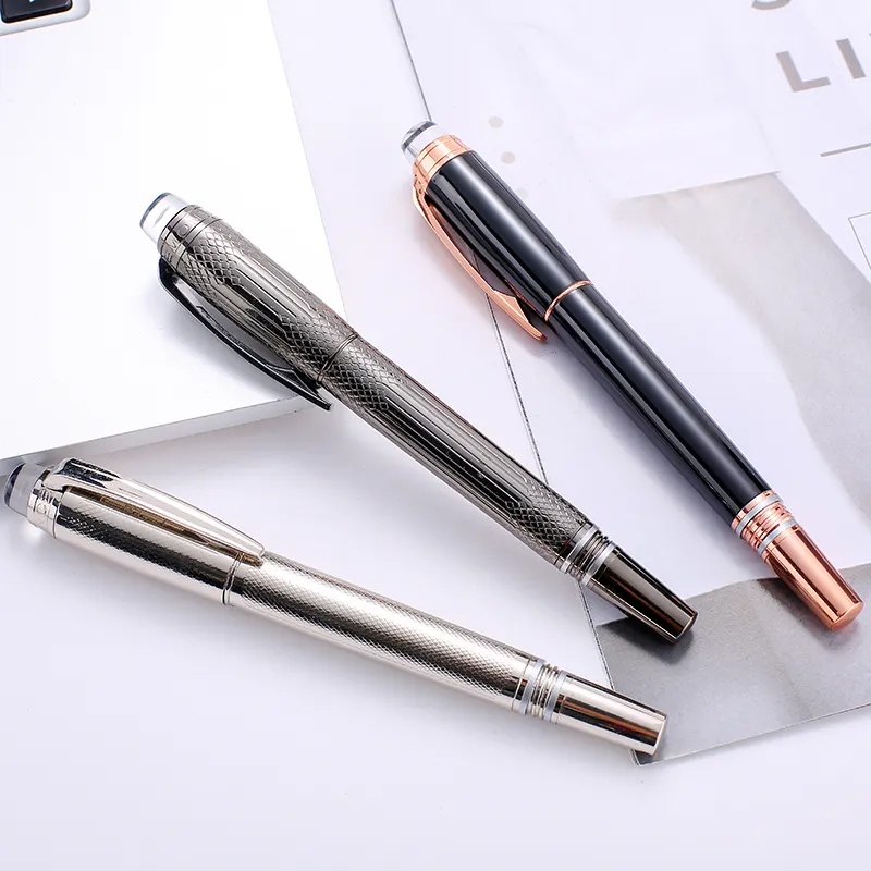 High Quality Silver Metal Neutral Pens Promotional Business 0.5mm Gel Ink Pen Heavy Weight