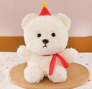 Lindo Peluche <span class=keywords><strong>de</strong></span> Osito Blanco, Figura <span class=keywords><strong>de</strong></span> Osito Rojo Suave y Adorable - Product Image 6