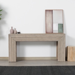 <span class=keywords><strong>Table</strong></span> à manger en bois massif rustique texturé et vieilli, fabriquée à la main, pour la décoration d'entrée et <span class=keywords><strong>de</strong></span> couloir - Product Image 2