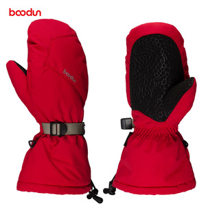 Baodun Ski <b>Gloves</b> Full Finger Red And Black Waterproof <b>Warm</b> For Downhill Skiing Unisex Outdoor Winter Use - Product Image 1