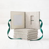 Boîte à photos en tissu de lin pour cadeau de mariage OEM, boîte rigide en carton avec clé USB, emballage rigide avec clé USB