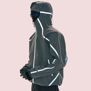 جاكيت رجالي مخصص من الشركة المصنعة للملابس الشبابية، سترة عاكسة للضوء من النايلون مقاومة للماء والرياح للرجال - Product Image 1