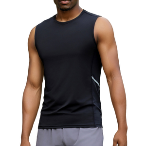 Nouveau débardeur personnalisé noir 2026 pour homme avec logo sur mesure, débardeur élastique d'été pour homme - Product Image 2