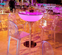 Table de bar LED portable lumineuse pour salon de chicha, mobilier d'extérieur, tables de bar à cocktails avec éclairage LED