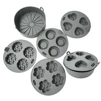 Moules en silicone antiadhésifs pour friteuse à air, accessoires, moule à muffins géants, moule à œufs, plateau à cupcakes, moules à gâteaux