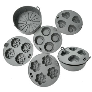 Moldes de silicona antiadherentes para freidora de aire, accesorios, <span class=keywords><strong>molde</strong></span> <span class=keywords><strong>jumbo</strong></span> para muffins, <span class=keywords><strong>molde</strong></span> para huevos, bandeja de silicona para cupcakes, moldes para hornear pasteles - Product Image 3