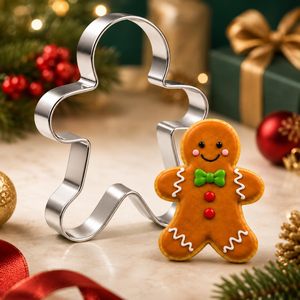 6Pcs 10Pcs Winter Christmas <b>Cookie</b> Cutter Set, Stainless Steel with Gingerbread Men Christmas Tree Snowflake - Product Image 2