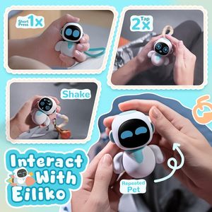 Eiliko Aquamarine Tiny AI Charm Robot Toy con Chat de Voz, Respuestas Emocionales, Traje Temático Intercambiable, Regalo para Parejas - Product Image 3