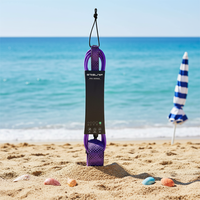 Laisse de planche de surf ultra-légère verte de 7 mm et 6 pieds avec attache cheville et attache genou, double rotation