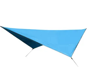 휴대용 야외 면 캔버스 텐트 라이트 방수 기능과 캠핑 용 폴 액세서리가있는 대형 차양 캐노피