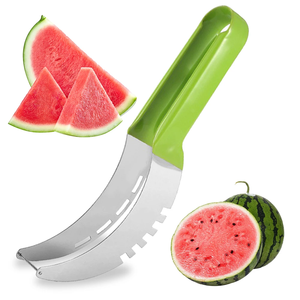 Watermelon <strong>Slicer</strong> Cutter Stainless Steel Color Non-slip Plastic Wrap <strong>Handle</strong> Not Hurt <strong>Hands</strong> Cantaloupe Kitchen Fruit Cutting Tool - Product Image 3