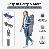 Colchón Plegable Acolchado para Camping con Almohada, Tumbona Reclinable Ajustable, Cama Plegable para Adultos, Precio al por Mayor
