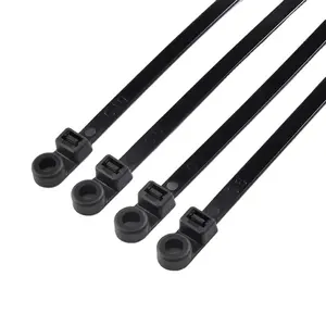 100 Pcs Pack High quality nail screw hole zip tie screw tie7.2mm x 300mm screw mount cable ties