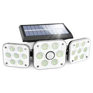 Solar Powered Folding LED Three Head Lamp With <b>Motion</b> <b>Sensor</b> For Outdoor Courtyard And Home Use - Product Image 1