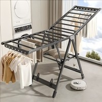 Séchoir à linge pliable sur pied en acier carbone épaissi pour intérieur, balcon et chambre