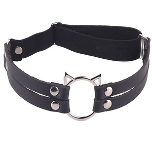 Women Pu Leather <b>Cat</b> Head Garter Belt Leg <b>Ring</b> With Adjustable Strap Street Style Accessory - Product Image 5