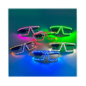 Gli occhiali a LED si illuminano al buio per feste, occhiali da sole al Neon per feste a rotelle