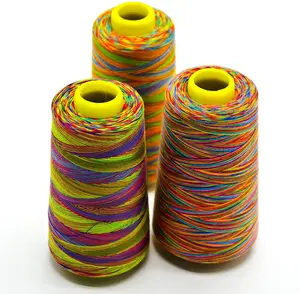40S/2 Hoge Vasthoudendheid Regenboog Kleur Polyester Katoen Borduurwerk Nylon Naaigaren