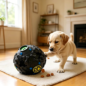 Balle interactive pour <span class=keywords><strong>chien</strong></span> avec distributeur de friandises, jouet à mâcher résistant aux morsures, distributeur lent de nourriture, jouet d'intelligence en caoutchouc non toxique pour petits chiens - Product Image 5