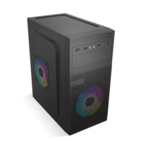 Good Quality Cheap MicroATX Mid Tower PC Case Office Desktop Chassis with Side Panel Window 2 Fans Standard ATX Power Stock