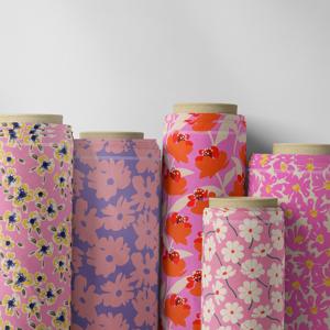 2025 Neues Organisches Gekämmtes Garn Rosa Blumenmuster Liberty Tana Lawn Baumwollstoff Gewebt Digital Bedruckt für Hemden Kleider Futter - Product Image 1